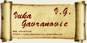 Vuka Gavranović vizit kartica